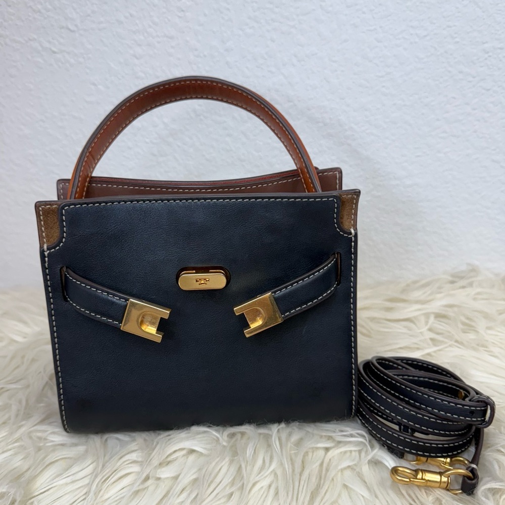 Tory Burch Petite Lee Radziwill Double Bag - EUC